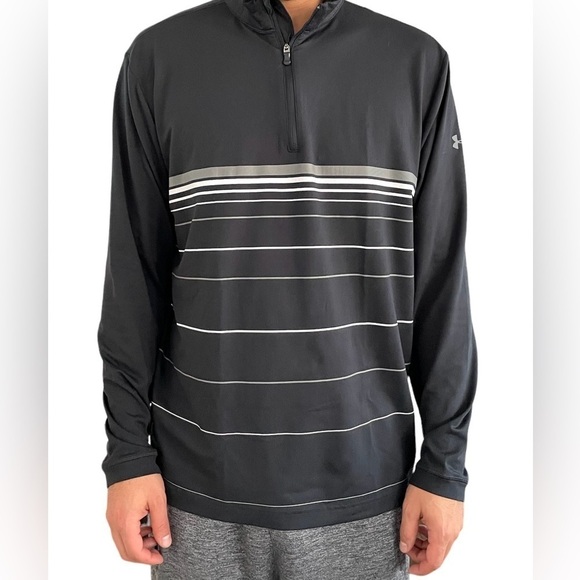 Under Armour Infared Cold Gear Pullover Base Layer Top Medium Black Quarter Zip - Picture 1 of 8